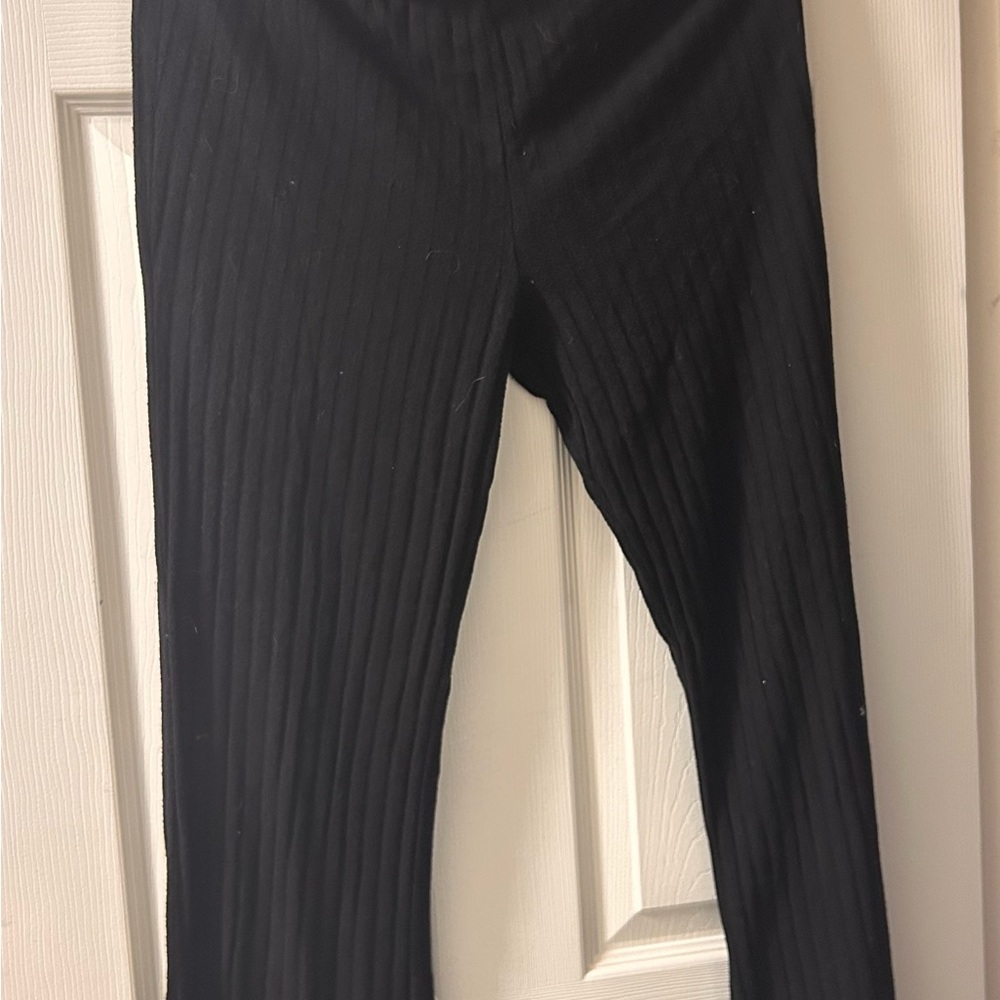 Black H&M Ribbed Flare Pants/Leggings
